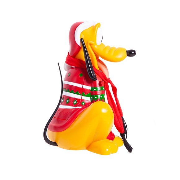 Disney Parks Pluto Christmas Popcorn Bucket Red Sweater Santa Hat Lanyard  littl - Picture 9 of 13